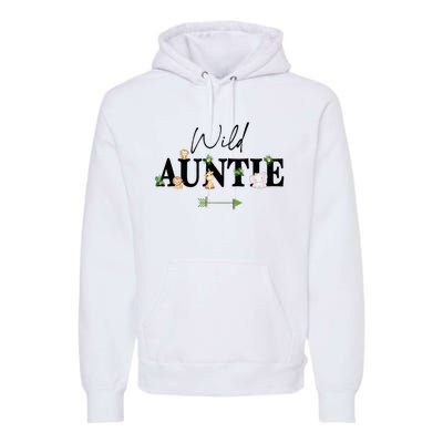 Auntie Of The Wild One Zoo Birthday Safari Jungle Animal Premium Hoodie