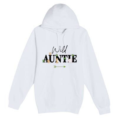 Auntie Of The Wild One Zoo Birthday Safari Jungle Animal Premium Pullover Hoodie