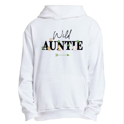 Auntie Of The Wild One Zoo Birthday Safari Jungle Animal Urban Pullover Hoodie