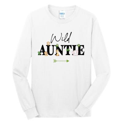 Auntie Of The Wild One Zoo Birthday Safari Jungle Animal Tall Long Sleeve T-Shirt