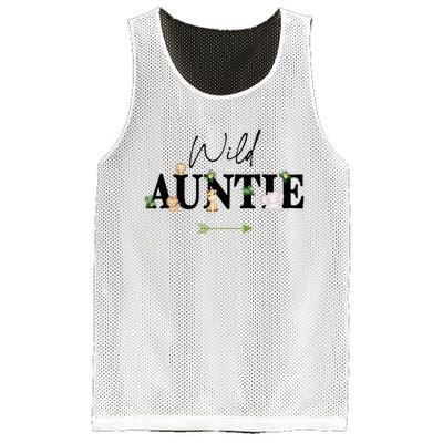 Auntie Of The Wild One Zoo Birthday Safari Jungle Animal Mesh Reversible Basketball Jersey Tank