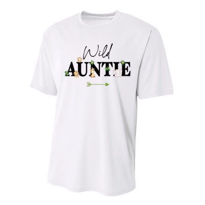 Auntie Of The Wild One Zoo Birthday Safari Jungle Animal Performance Sprint T-Shirt