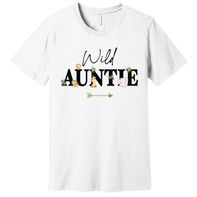 Auntie Of The Wild One Zoo Birthday Safari Jungle Animal Premium T-Shirt