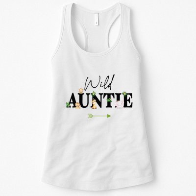 Auntie Of The Wild One Zoo Birthday Safari Jungle Animal Womens Tank Top