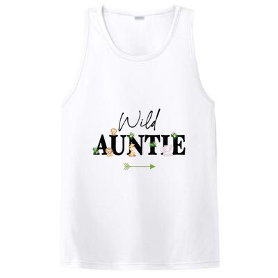 Auntie Of The Wild One Zoo Birthday Safari Jungle Animal PosiCharge Competitor Tank