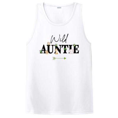 Auntie Of The Wild One Zoo Birthday Safari Jungle Animal PosiCharge Competitor Tank