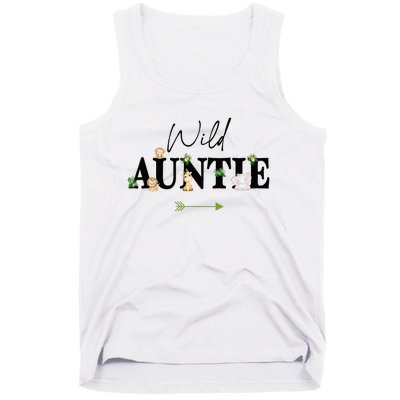 Auntie Of The Wild One Zoo Birthday Safari Jungle Animal Tank Top