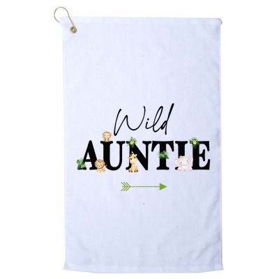 Auntie Of The Wild One Zoo Birthday Safari Jungle Animal Golf Towel