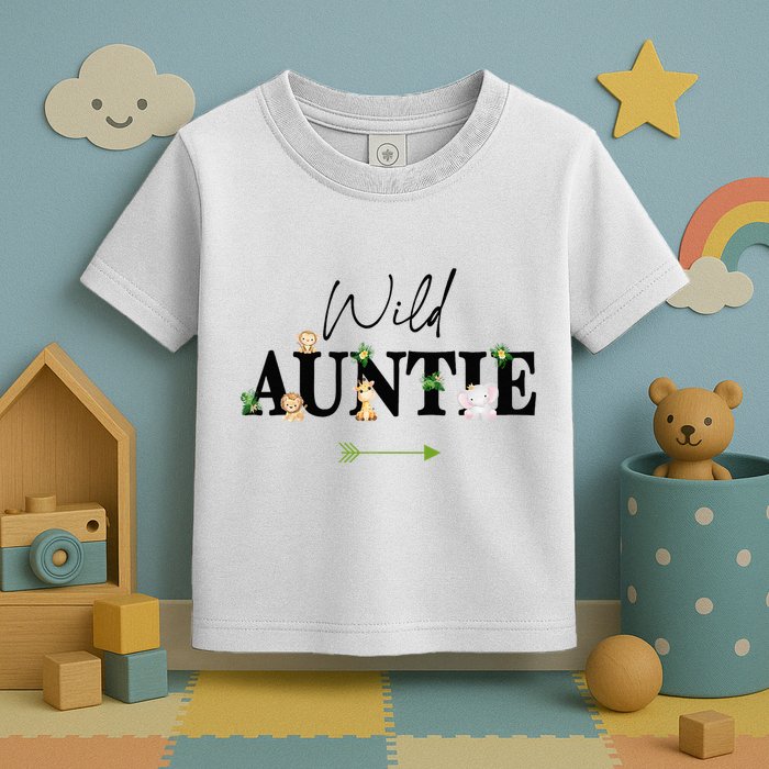 Auntie Of The Wild One Zoo Birthday Safari Jungle Animal Toddler T-Shirt