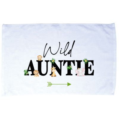 Auntie Of The Wild One Zoo Birthday Safari Jungle Animal Microfiber Hand Towel
