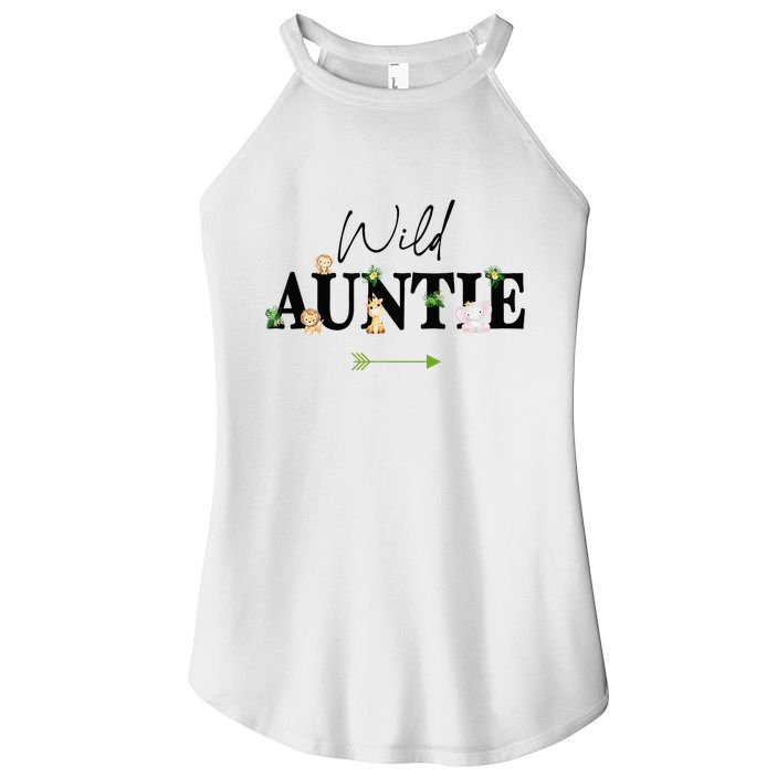 Auntie Of The Wild One Zoo Birthday Safari Jungle Animal Women's Perfect Tri Rocker Tank
