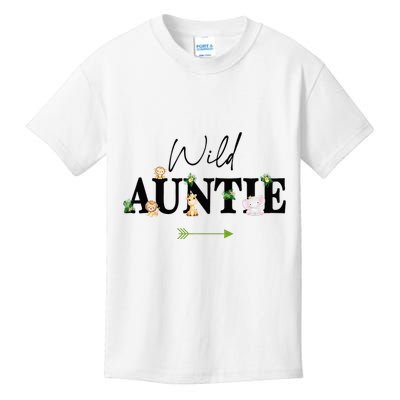 Auntie Of The Wild One Zoo Birthday Safari Jungle Animal Kids T-Shirt