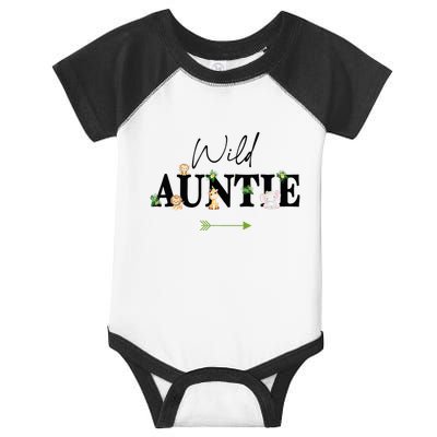 Auntie Of The Wild One Zoo Birthday Safari Jungle Animal Infant Baby Jersey Bodysuit