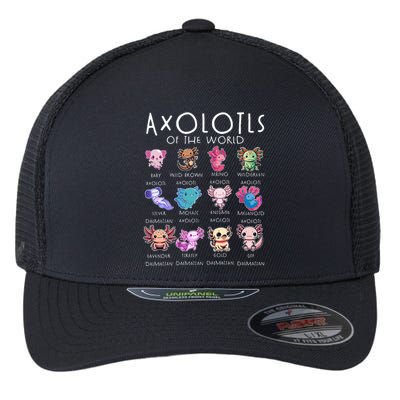 Axolotls Of The World Funny Kawaii Axolotls Flexfit Unipanel Trucker Cap