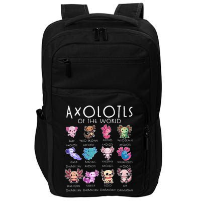 Axolotls Of The World Funny Kawaii Axolotls Impact Tech Backpack