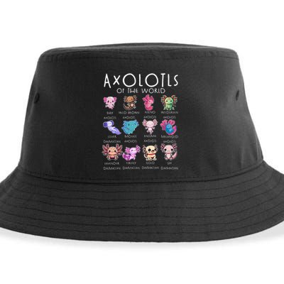 Axolotls Of The World Funny Kawaii Axolotls Sustainable Bucket Hat