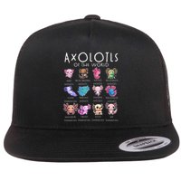 Axolotls Of The World Funny Kawaii Axolotls Flatbill Hat