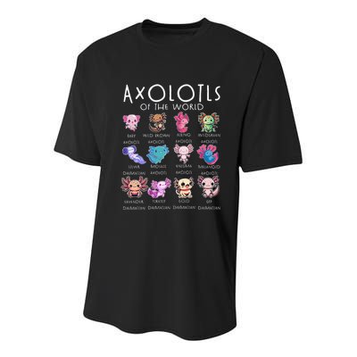 Axolotls Of The World Funny Kawaii Axolotls Youth Performance Sprint T-Shirt