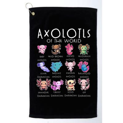 Axolotls Of The World Funny Kawaii Axolotls Golf Towel