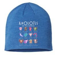 Axolotls Of The World Funny Kawaii Axolotls Sustainable Beanie