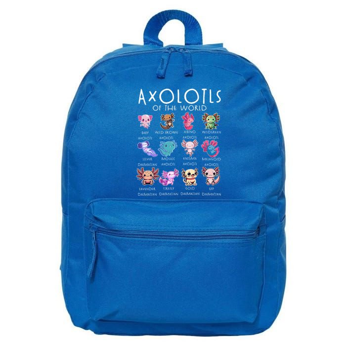 Axolotls Of The World Funny Kawaii Axolotls 16 in Basic Backpack