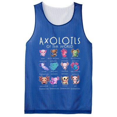 Axolotls Of The World Funny Kawaii Axolotls Mesh Reversible Basketball Jersey Tank