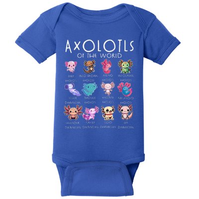 Axolotls Of The World Funny Kawaii Axolotls Baby Bodysuit