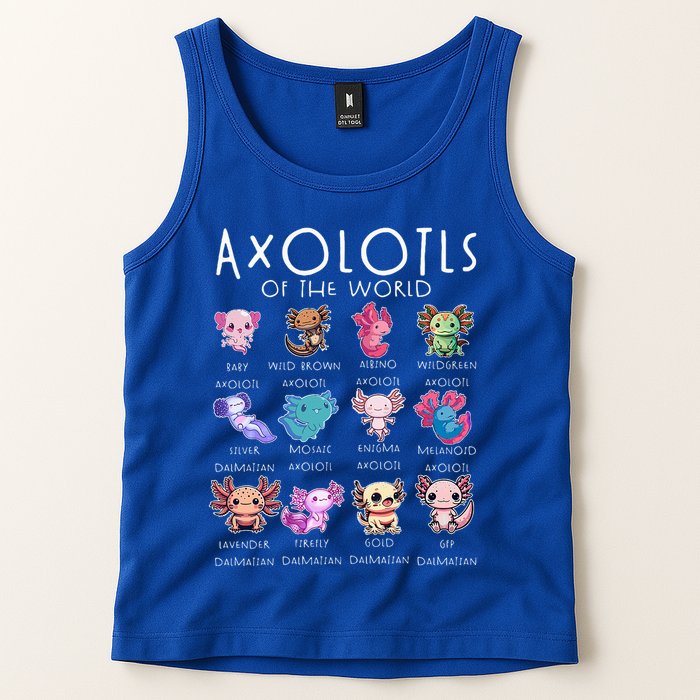 Axolotls Of The World Funny Kawaii Axolotls Tank Top