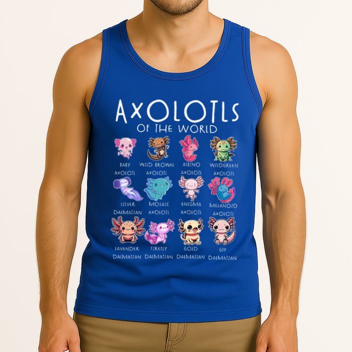 Axolotls Of The World Funny Kawaii Axolotls Tank Top
