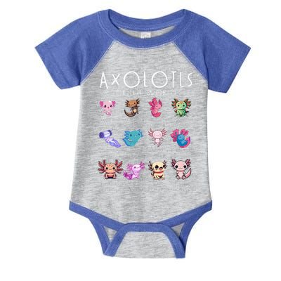 Axolotls Of The World Funny Kawaii Axolotls Infant Baby Jersey Bodysuit