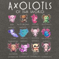 Axolotls Of The World Funny Kawaii Axolotls Cotton Canvas Backpack
