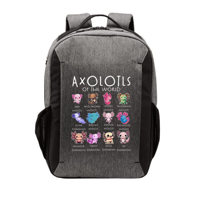 Axolotls Of The World Funny Kawaii Axolotls Vector Backpack