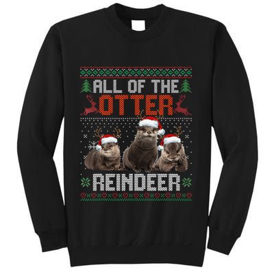 All Of The Otter Reindeer Christmas Funny Xmas Otter Lovers Sweatshirt