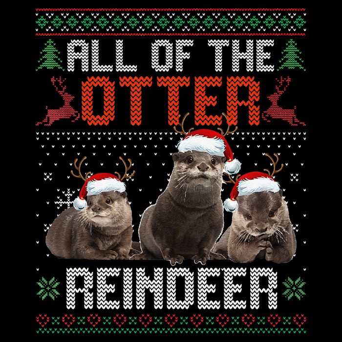 All Of The Otter Reindeer Christmas Funny Xmas Otter Lovers Backpack