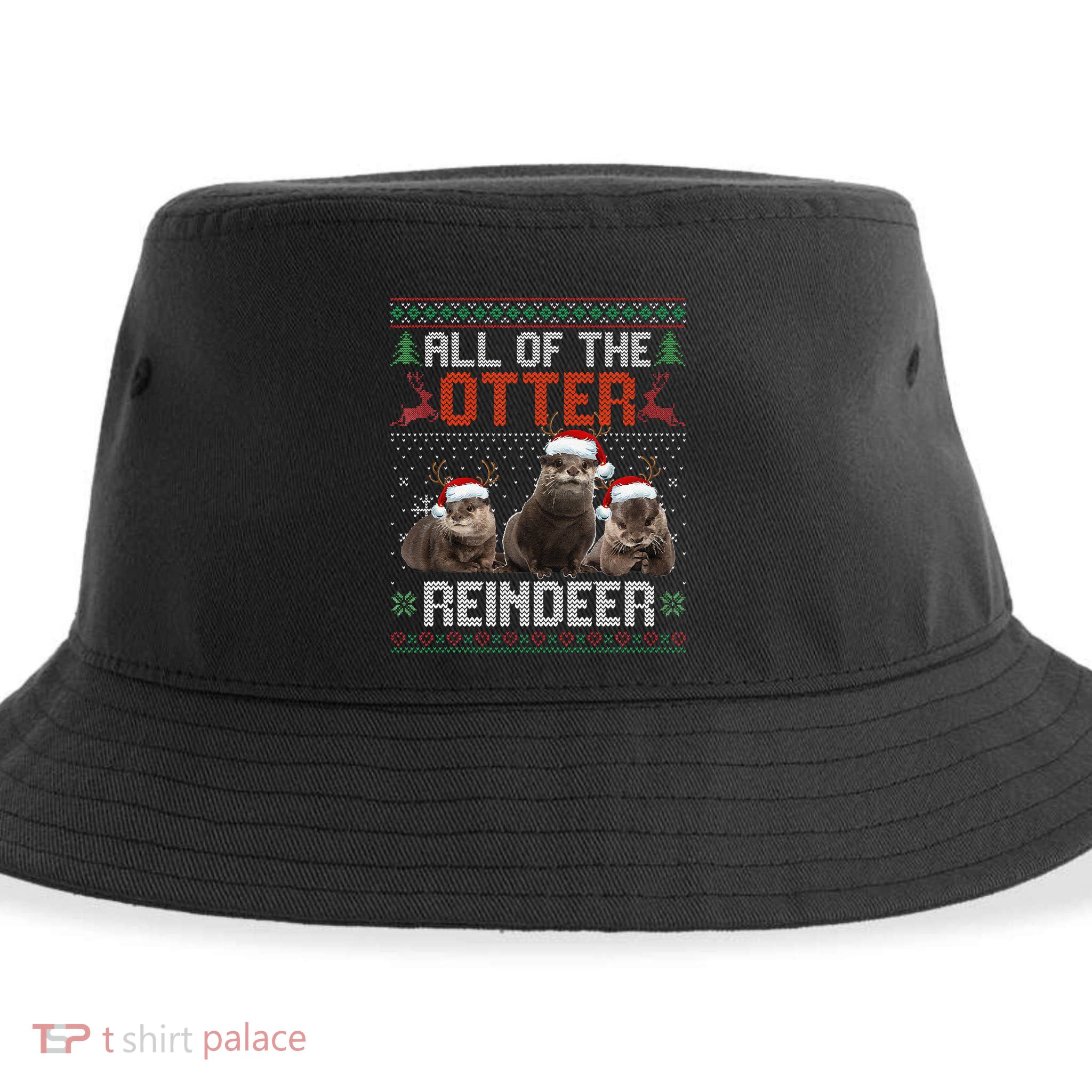 All Of The Otter Reindeer Christmas Funny Xmas Otter Lovers Sustainable Bucket Hat