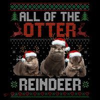 All Of The Otter Reindeer Christmas Funny Xmas Otter Lovers Bucket Hat