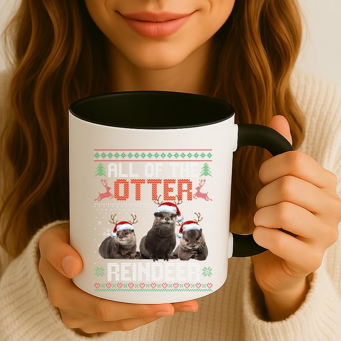 All Of The Otter Reindeer Christmas Funny Xmas Otter Lovers Mug