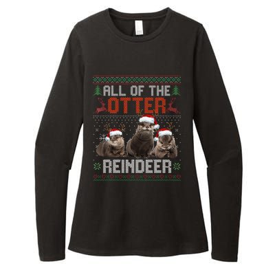 All Of The Otter Reindeer Christmas Funny Xmas Otter Lovers Womens CVC Long Sleeve Shirt