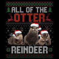 All Of The Otter Reindeer Christmas Funny Xmas Otter Lovers 16 in Basic Backpack