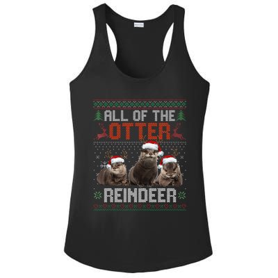 All Of The Otter Reindeer Christmas Funny Xmas Otter Lovers Ladies PosiCharge Competitor Racerback Tank