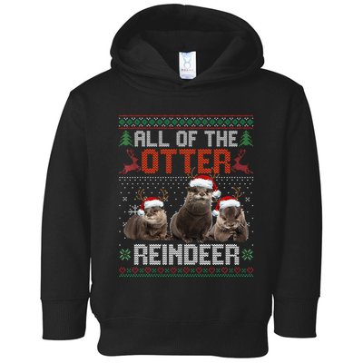 All Of The Otter Reindeer Christmas Funny Xmas Otter Lovers Toddler Hoodie