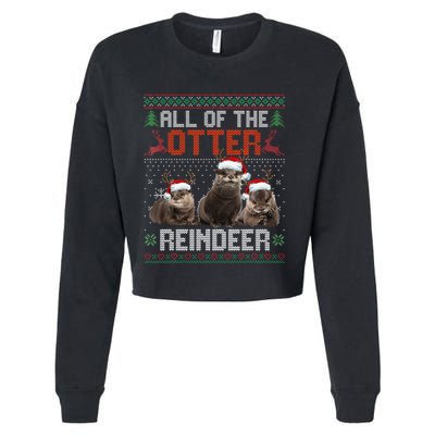 All Of The Otter Reindeer Christmas Funny Xmas Otter Lovers Cropped Pullover Crew