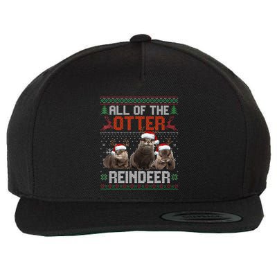All Of The Otter Reindeer Christmas Funny Xmas Otter Lovers Wool Snapback Cap