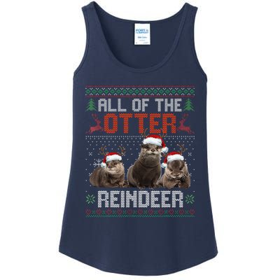 All Of The Otter Reindeer Christmas Funny Xmas Otter Lovers Ladies Essential Tank