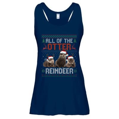 All Of The Otter Reindeer Christmas Funny Xmas Otter Lovers Ladies Essential Flowy Tank