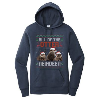 All Of The Otter Reindeer Christmas Funny Xmas Otter Lovers Women's Pullover Hoodie