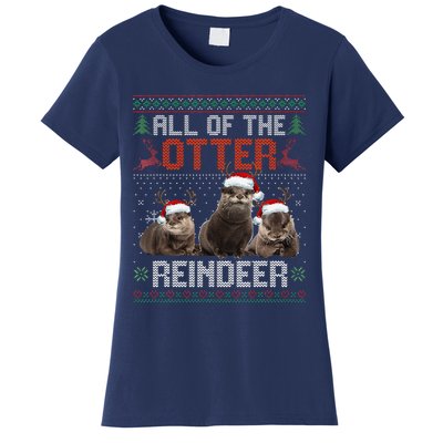 All Of The Otter Reindeer Christmas Funny Xmas Otter Lovers Women's T-Shirt