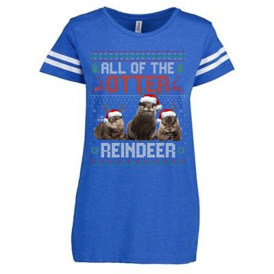 All Of The Otter Reindeer Christmas Funny Xmas Otter Lovers Enza Ladies Jersey Football T-Shirt