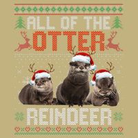 All Of The Otter Reindeer Christmas Funny Xmas Otter Lovers Button