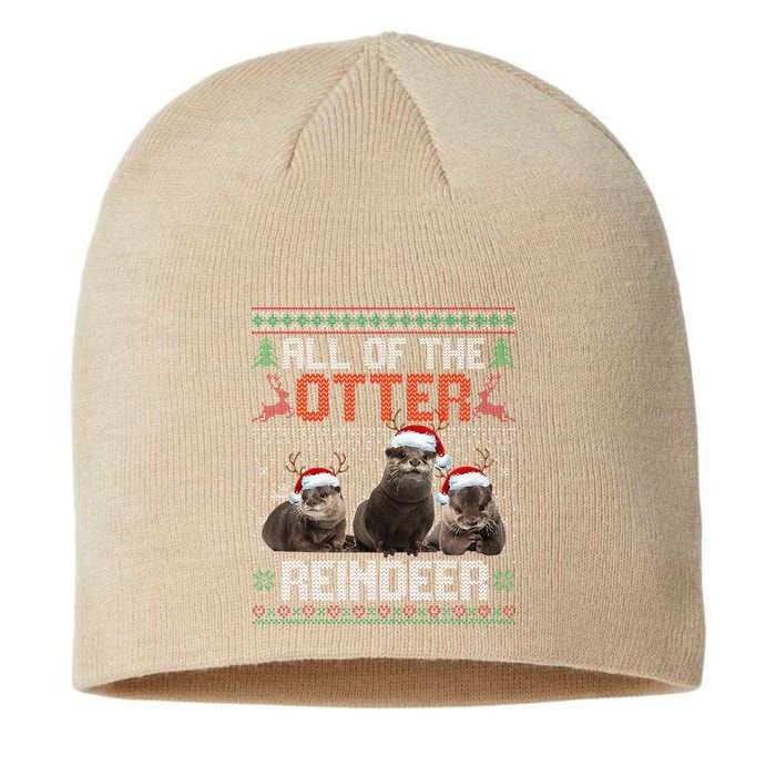 All Of The Otter Reindeer Christmas Funny Xmas Otter Lovers Sustainable Beanie